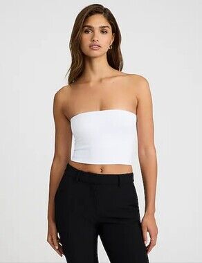 Express Orange Cropped Tube Top
